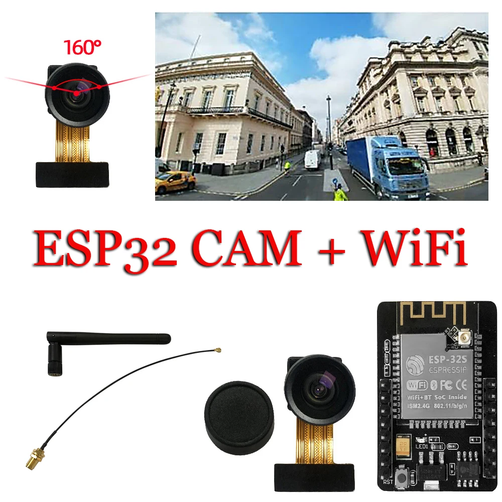 DIY ESP32 модуль камеры Φ Wifi Bluetooth макетная плата ESP32CAM с OV2640 2MP широкоугольная камера Arduino