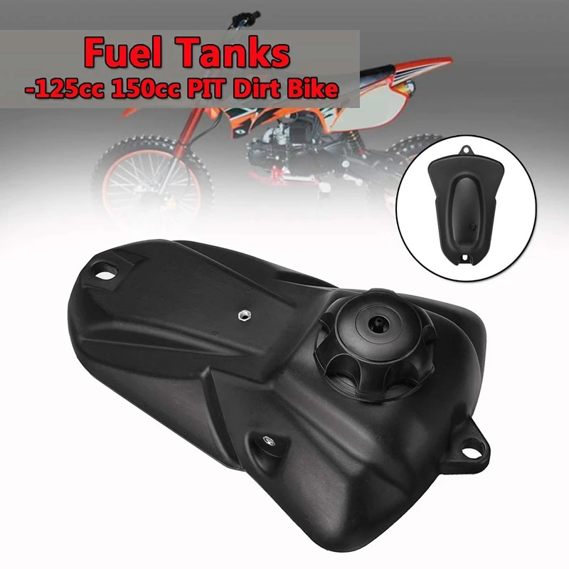 Фото Топливный бак мотоцикла для 125Cc 150Cc Pit Pro Trail Dirt Bike черные газовые бензиновые топливные баки с колпачком Новый миньмотор для мотокросса №3