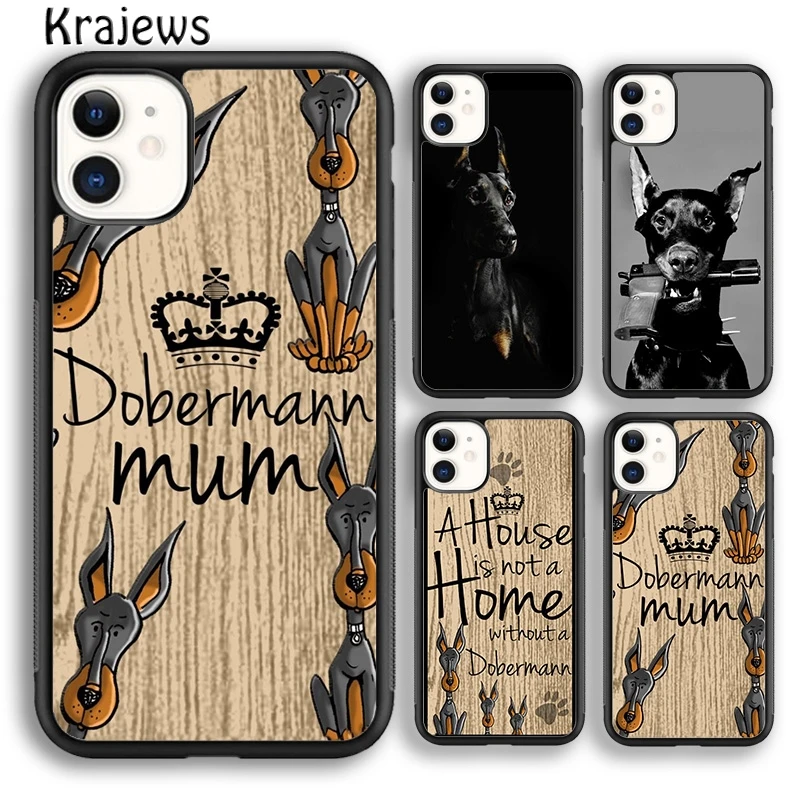 Надпись «Doberman», защита собаки, Жесткий Чехол для Телефона iPhone 14 5 6s 7 8 plus X XR XS 11 12 13 pro max Samsung Galaxy S21 S22ultra