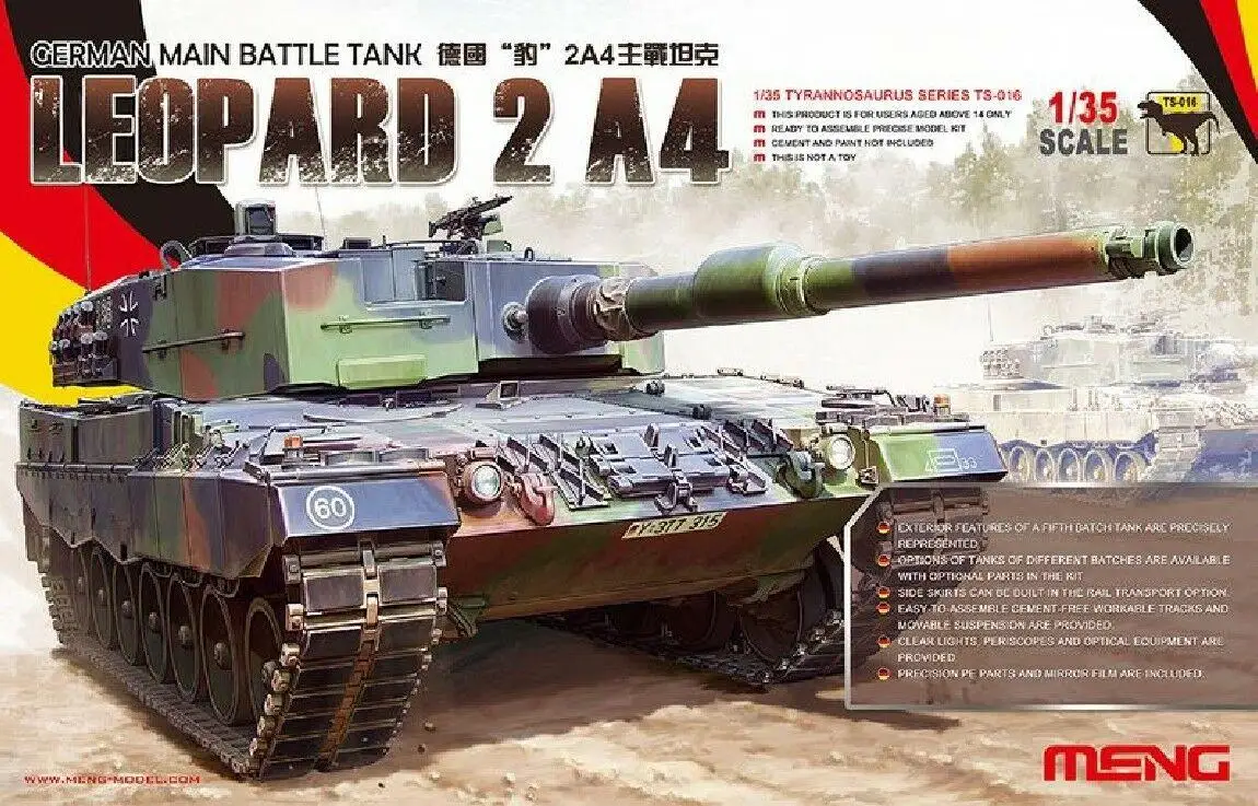 Meng МОДЕЛЬ TS-016 1/35 немецкий основной боевой танк LEOPARD 2 A4 пластиковая модель комплект