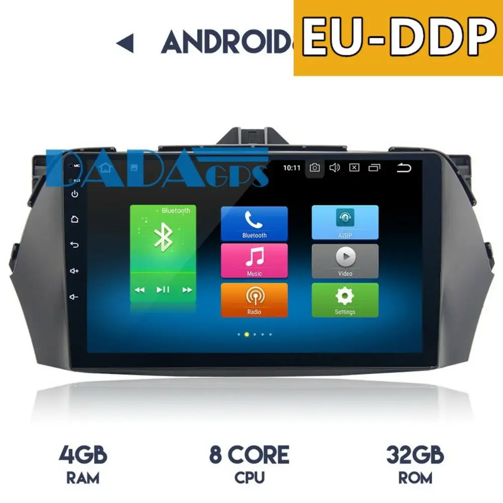 Автомобильная магнитола на Android 8,0, 4 Гб ОЗУ, 7,1 дюйма, 2 Гб ПЗУ, GPS-навигация, головное устройство для Suzuki Ciaz Alivio 2013-2017, без DVD, аудио, стерео, Видео...