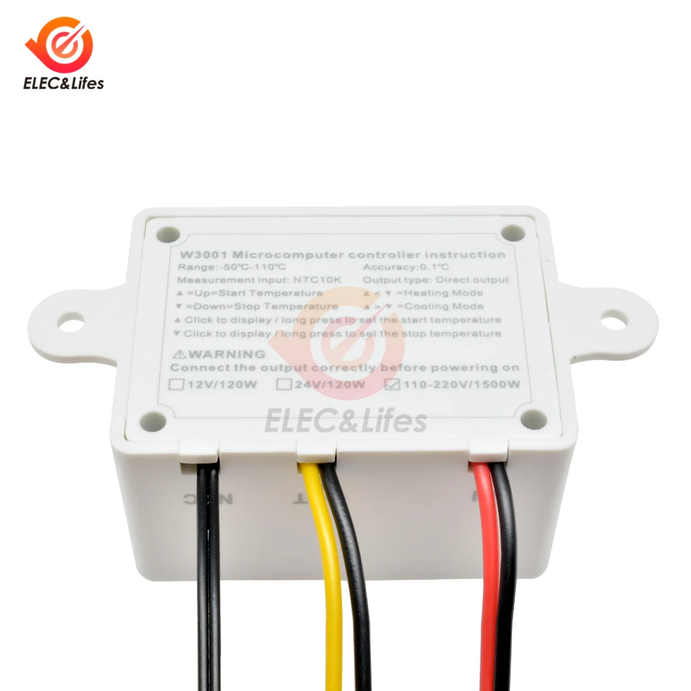 Фото DM-W3001 AC 110 В 220 В цифровой термостат для охлаждения холодильника регулятор температуры датчик переключатель нагреватель для инкубатора №4