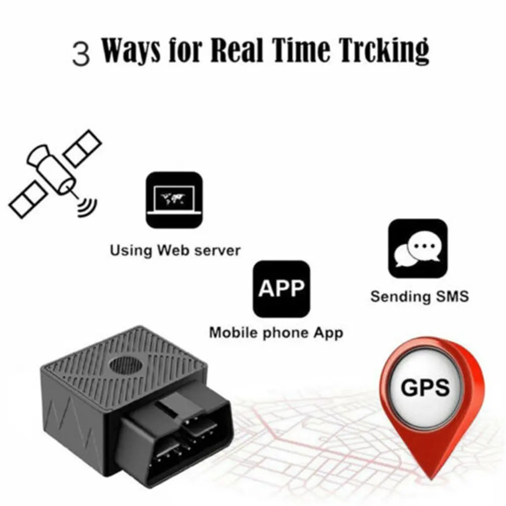 Фото OBD/OBD2 GPS-трекер Автомобильный трекер Локатор отслеживания положения автомобиля Отслеживание в реальном времени GPS-локатор Ударная и выключаемая сигнализация №5