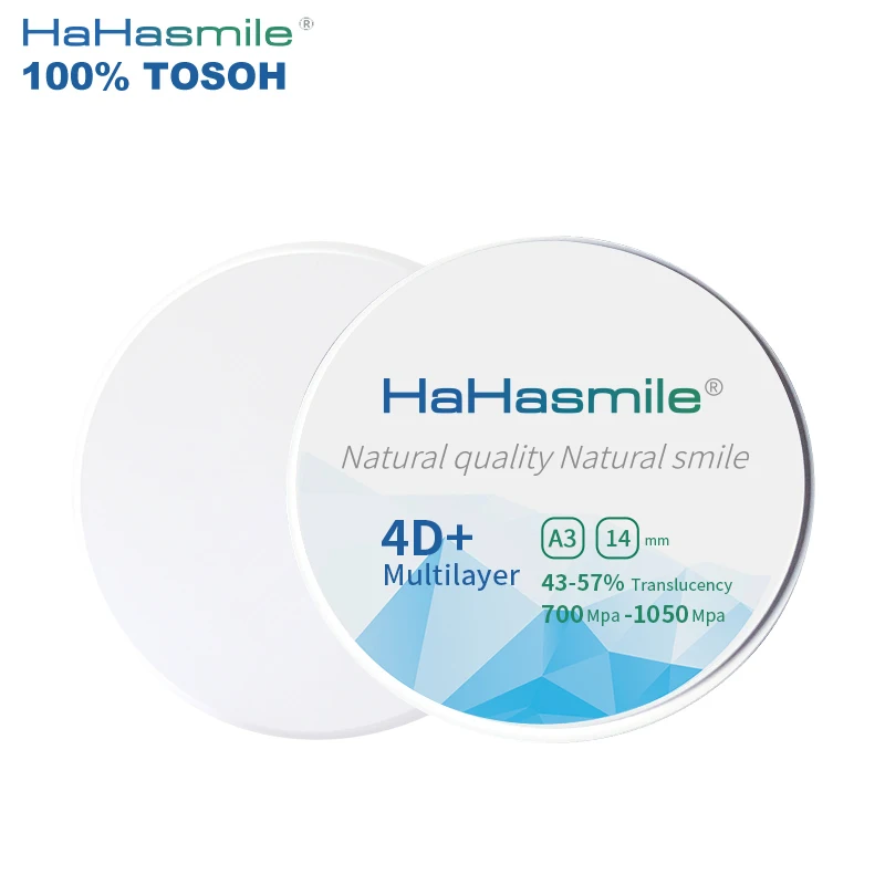 Фото HaHasmile 4D + 100% многослойный циркониевый блок Tosoh 98 мм A3циркониевый диск реставрационный керамический материал стоматологическая лаборатория фиксированный №3