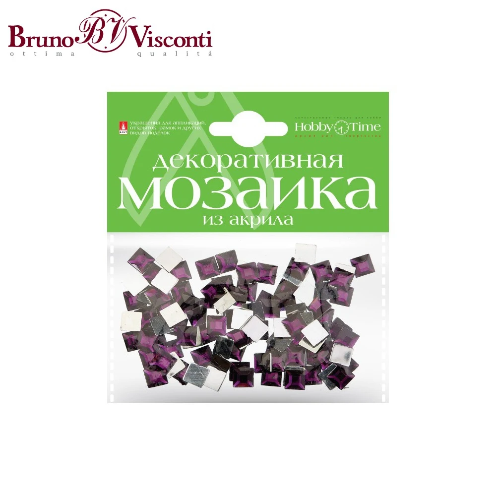Мозаика декоративная из акрила 8Х8 ММ,100 ШТ., ФИОЛЕТОВЫЙ 2-334/11 BRUNO VISCONTI