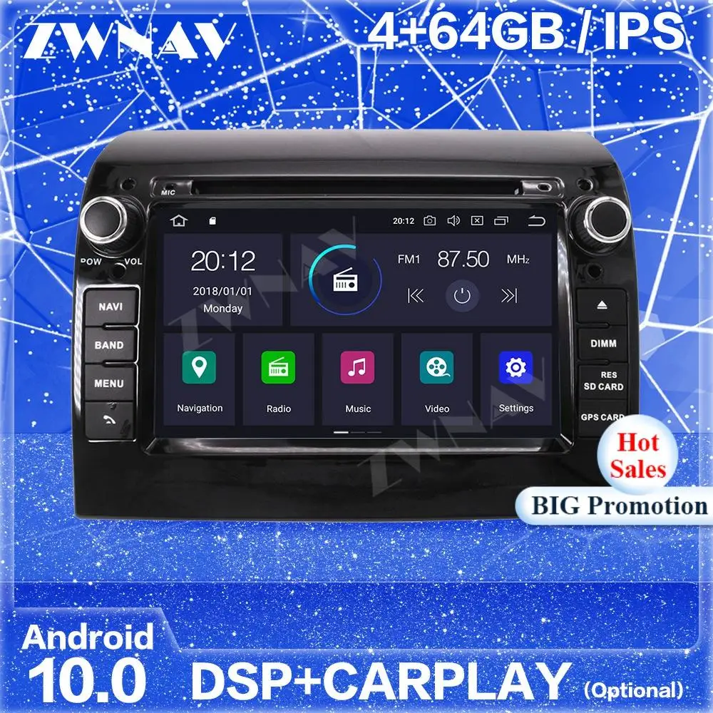 Автомагнитола для Fiat Ducato 2006 2007 - 2019 Android, автомобильное радио Din Carplay, автомобильный экран, мультимедийный автомобиль, GPS, аудио, стерео, головное устройство