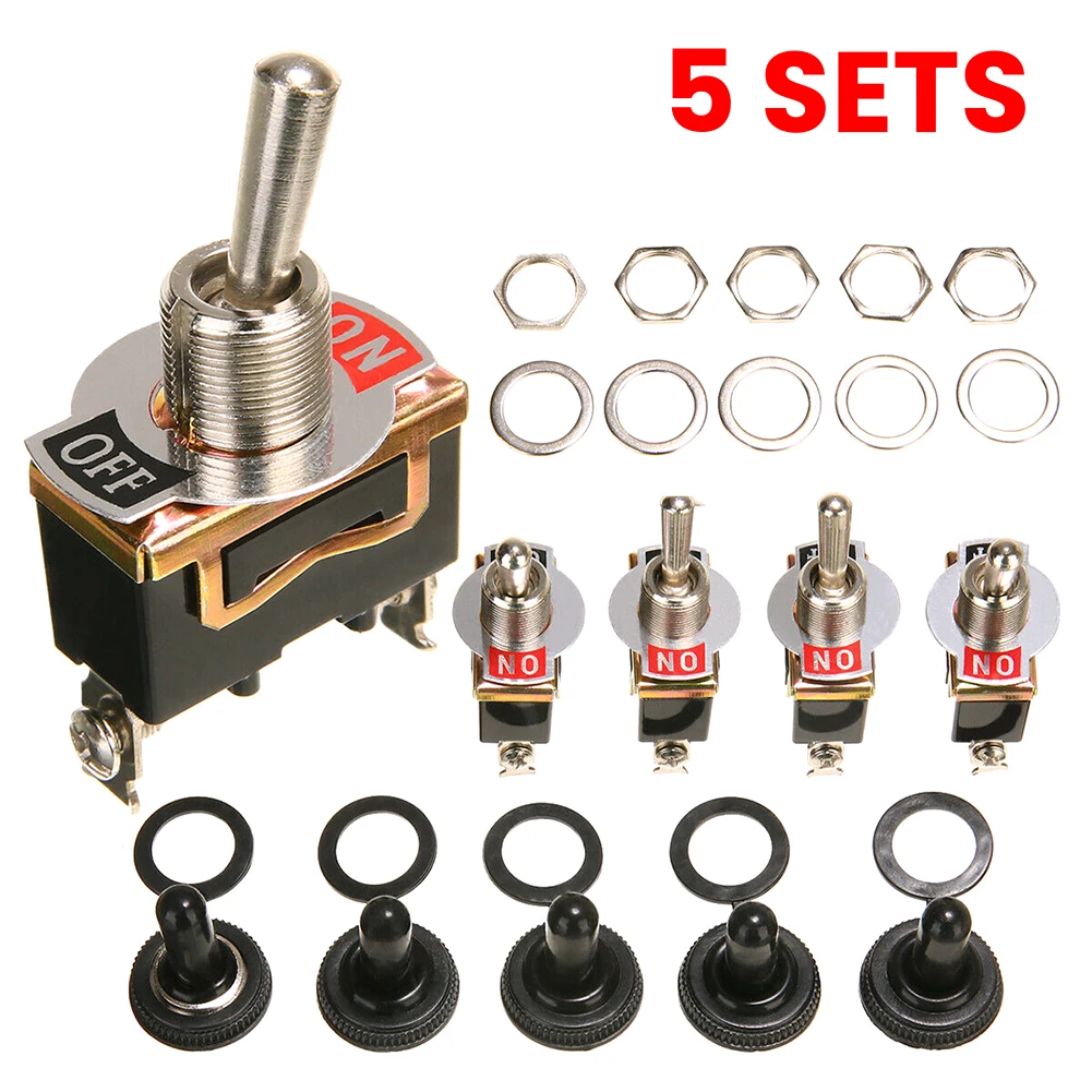 5 шт. SPST 2Pin автомобиль Лодка 15A 250V на включения/выключения кулисный переключатель + Водонепроницаемый загрузки выключатели оптом Быстрая дос...