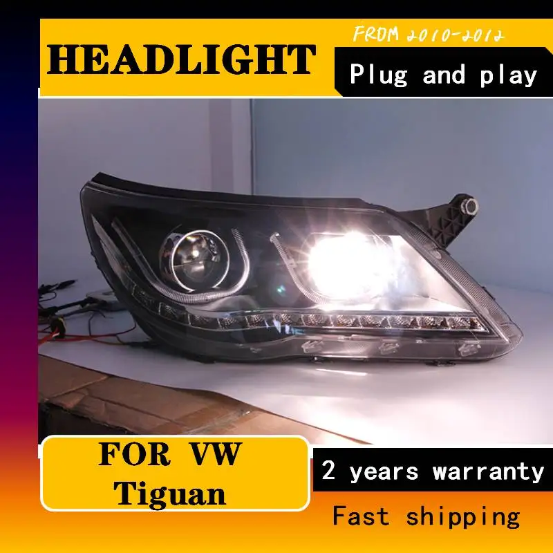 Фото Стайлинг автомобиля для VW 2010-2013 Tiguan фары новый Tiguan LHeadlight DRL объектив двойной луч H7 HID ксеноновые автомобильные аксессуары №4