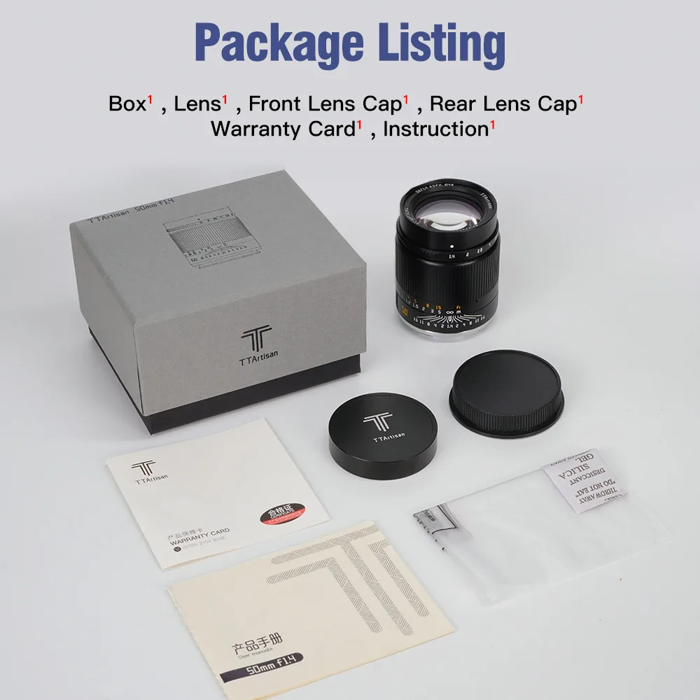 TTArtisan 50 мм F1.4 ASPH полный каркас ручной фокусировки объектива для камер SonyE NikonZ CanonR Sigma Leica Panasonic L Mount (art.: 3920b857ac95e) - 3920b857ac95e