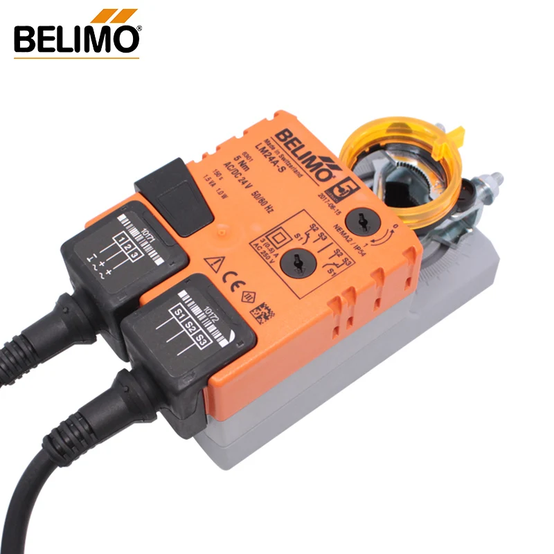 BELIMO 5NM DC24V LM24A-S привод демпфера типа переключатель для работы демпфера управления воздухом со встроенным вспомогательным переключателем