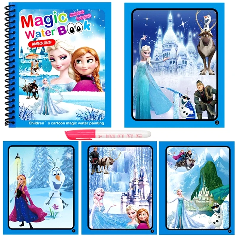 Disney Микки Маус замороженная Монтессори волшебная ручка Рисование книжка раскраска Рисование книжка Рисование доска для детей игрушка подарок на день рождения