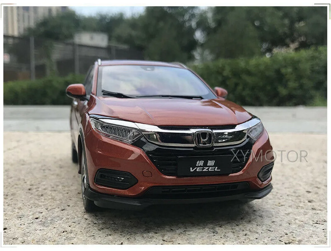 Фото Новинка 1:18 для Honda VEZEL 2019 литая под давлением металлическая модель автомобиля детские игрушки подарки коллекция для дисплея оранжевый/фиоле... №2