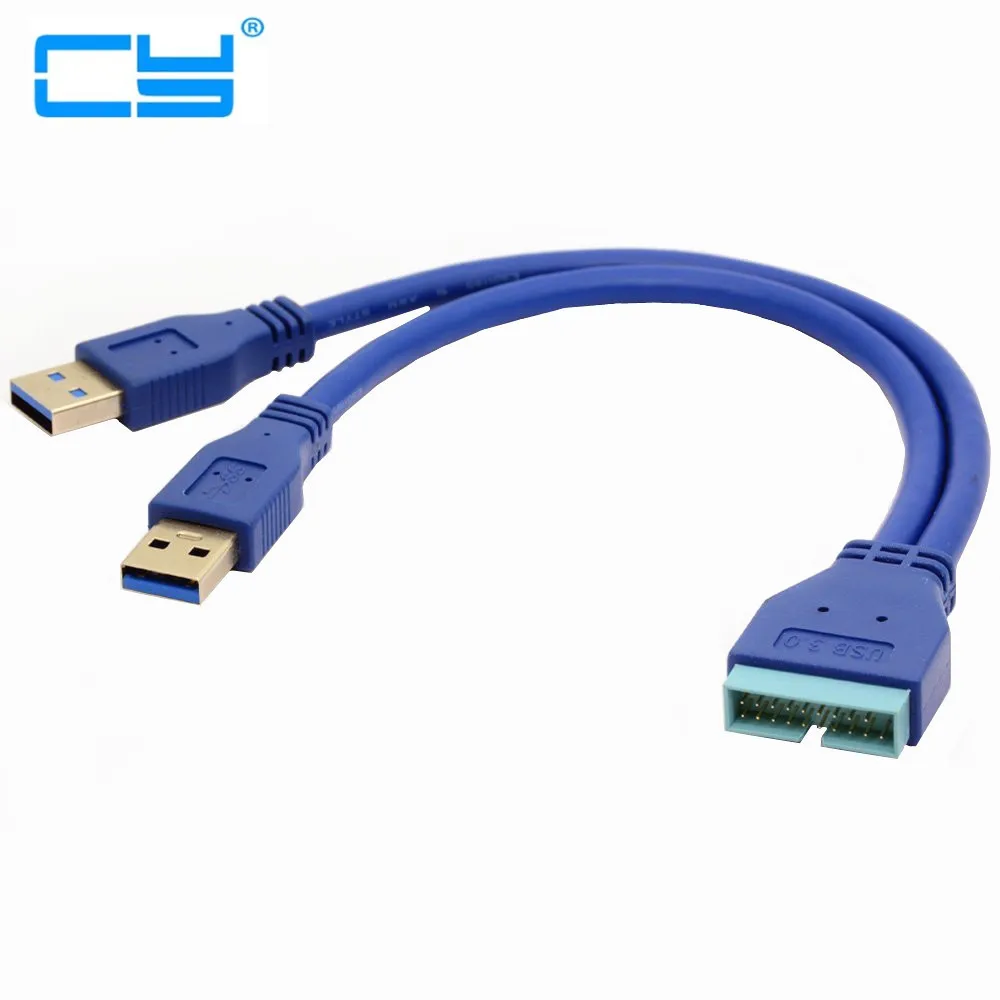 2 порта USB 3.0 тип A штекер к 20 фотоадаптер кабель Шнур 0,25 м
