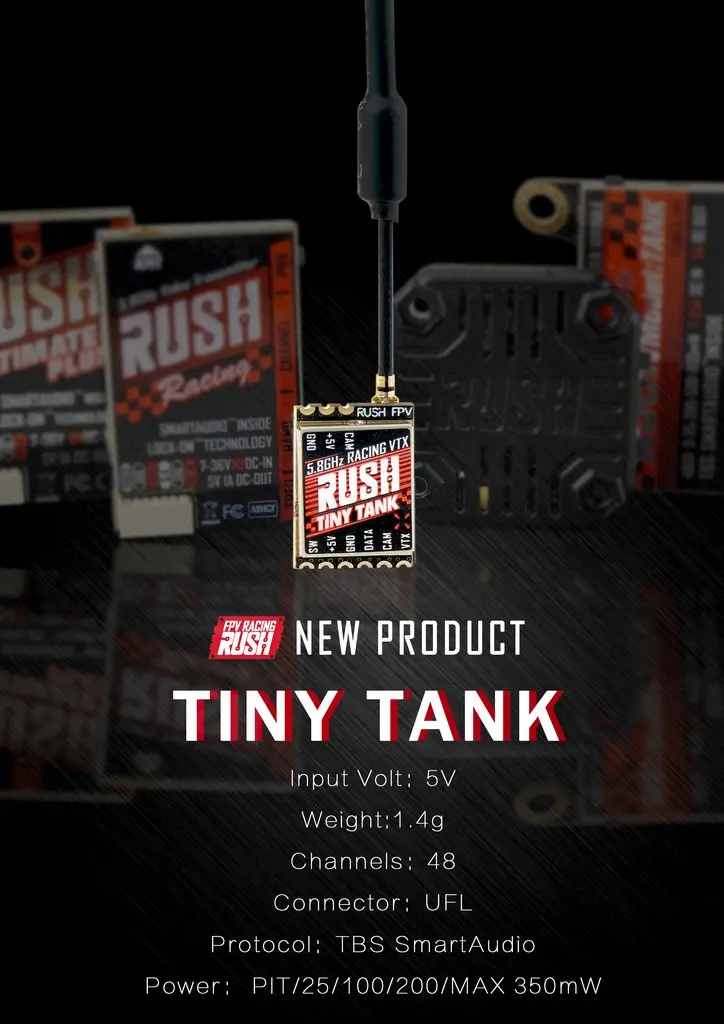 Крошечный Танк TransTEC Rush Racing 5,8 ГГц VTX с SmartAudio, новая технология блокировки