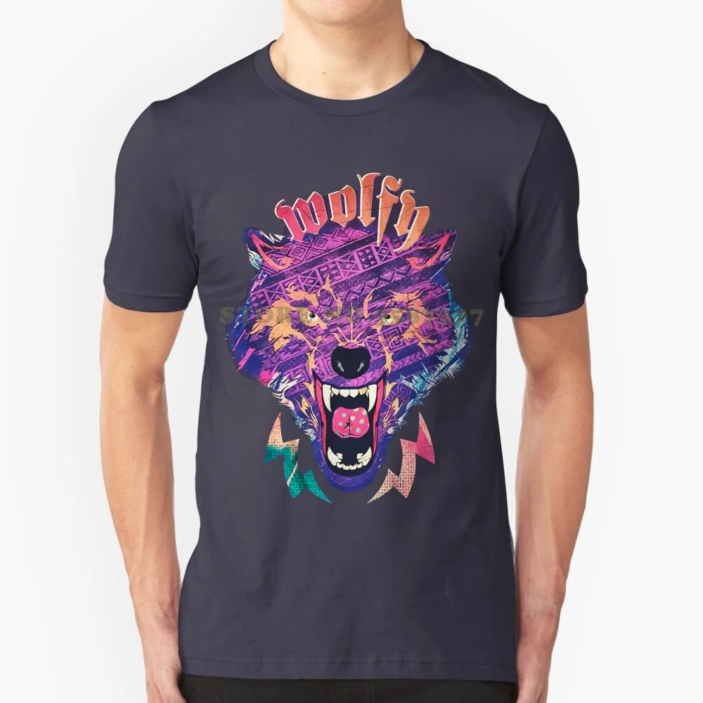 Wolfy дикая Веселая психоделическая подсветка болт животные Dtg мужские футболки гордость существа футболки