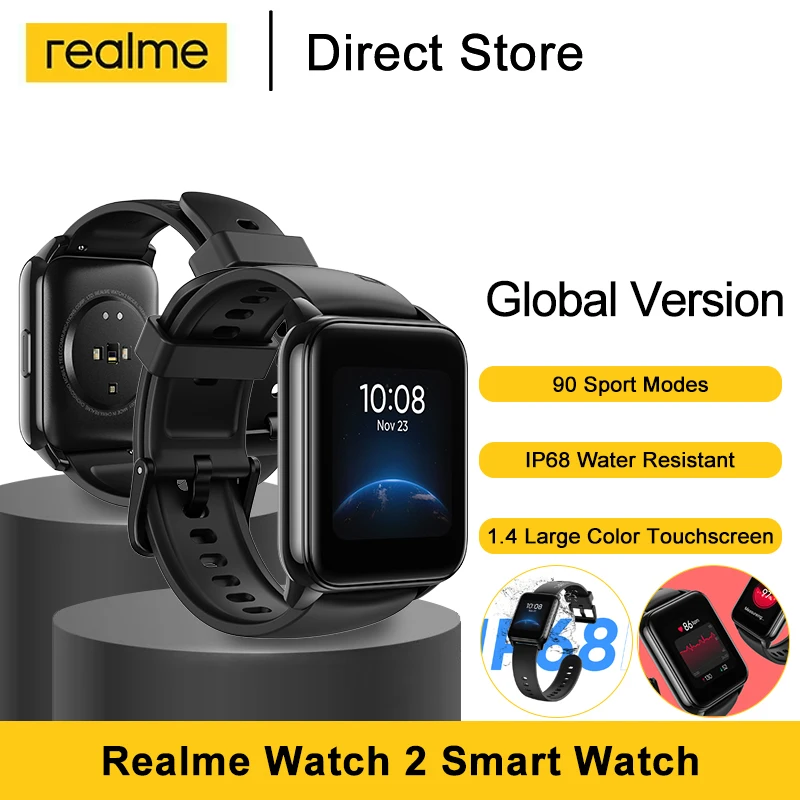 Умные часы глобальная версия Realme, 2 дюйма, сенсорный экран 4 цветов
