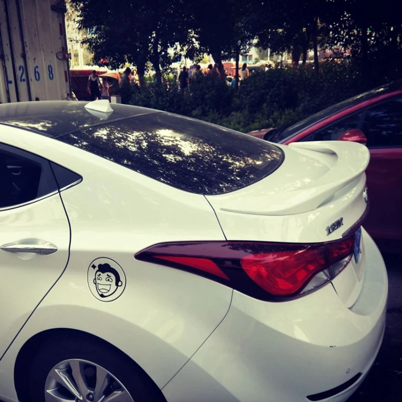 Фото Спойлер для Hyundai Elantra, спойлер elantra со светодиодной подсветкой, высококачественный АБС-материал, спойлер на заднее крыло автомобиля, спойлер цвета праймера №2