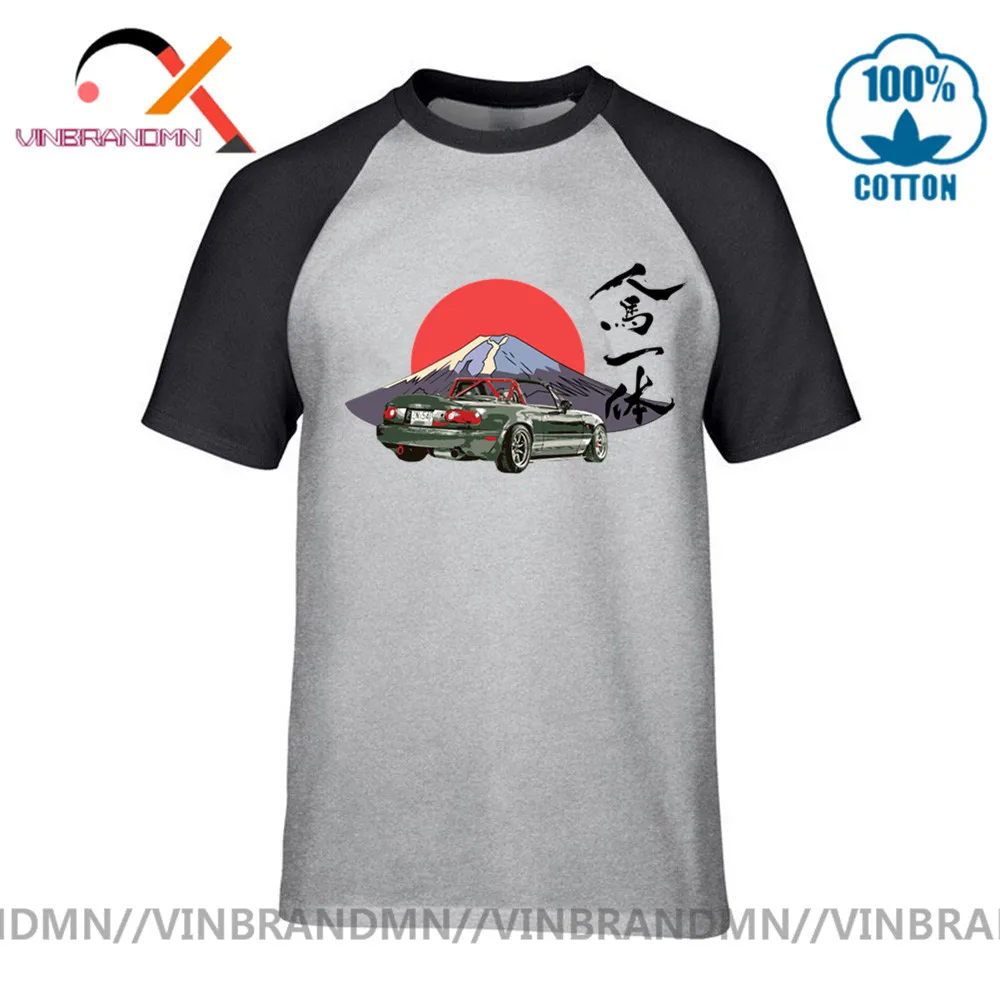 Футболка в японском стиле Roadster Miata Mx5, футболка hombre Jinba Ittai Mount Fuji edition, Мужская футболка с графическим принтом, футболки, 2020