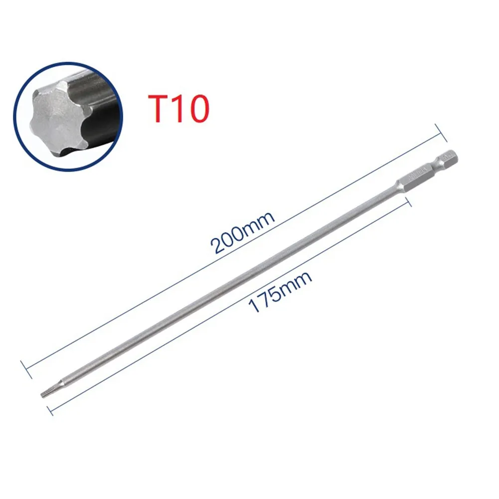 Фото Магнитная звездообразная отвертка T10, T15, T20, T25, T27, T30, 1/4 дюйма, шестигранный абсорбирующий винт для электрической отвертки, ручная дрель, возд... №5