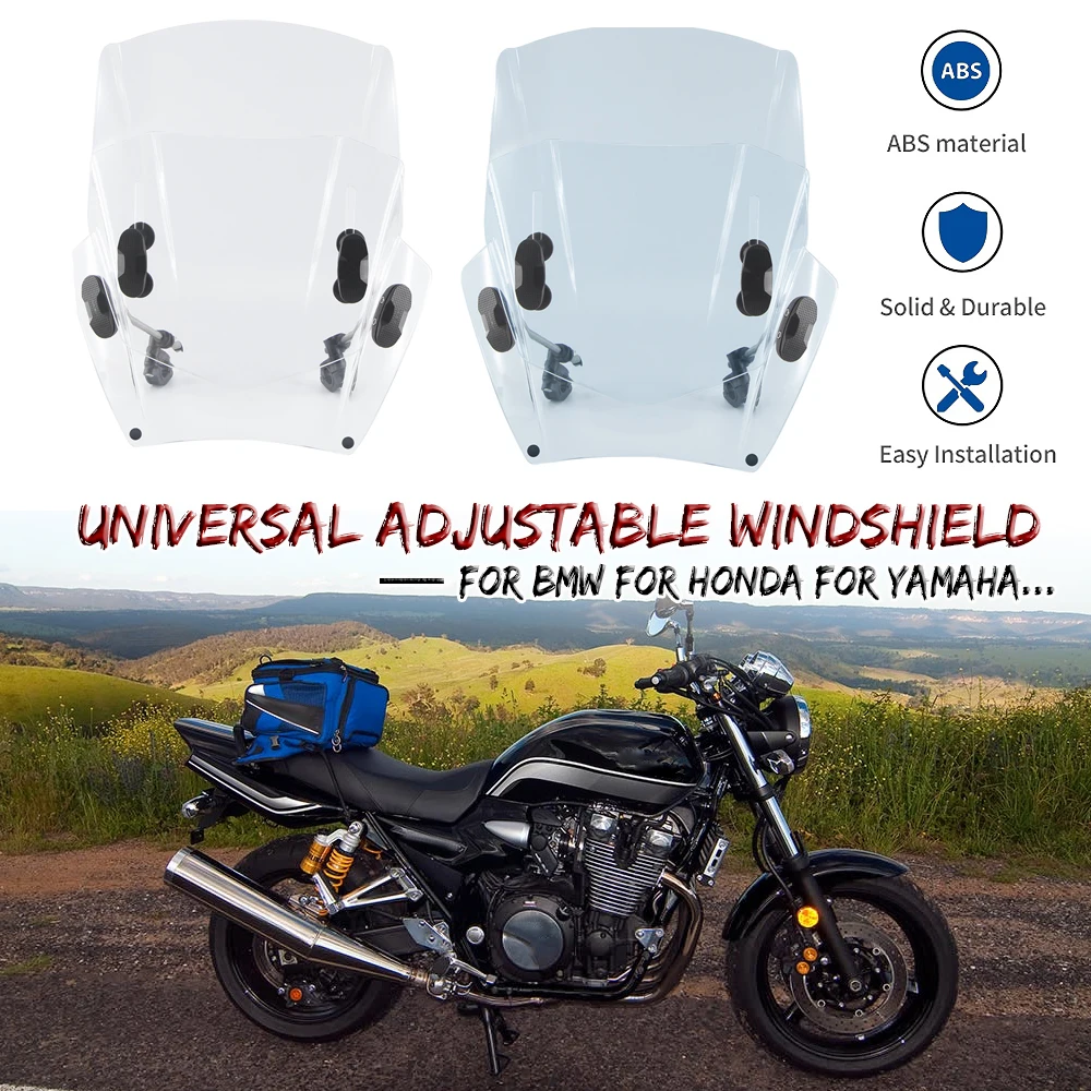 Универсальное регулируемое лобовое стекло для BMW F800R K75 для YAMAHA Tenere700 XJR 1200 1300 XTZ-150 MT09 YZF R1 R3 R6 XV 250