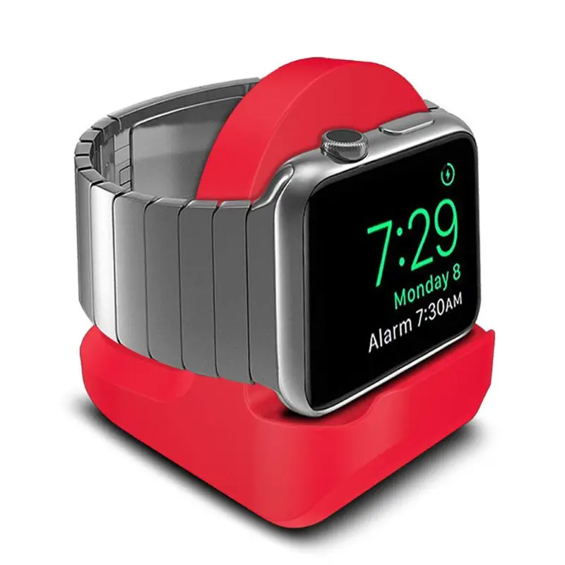 Силиконовая Подставка для зарядки, док-станция для apple watch серии 1/2/3/4, 42 мм, 38 мм, 40 мм, 44 мм, зарядный кабель B95C