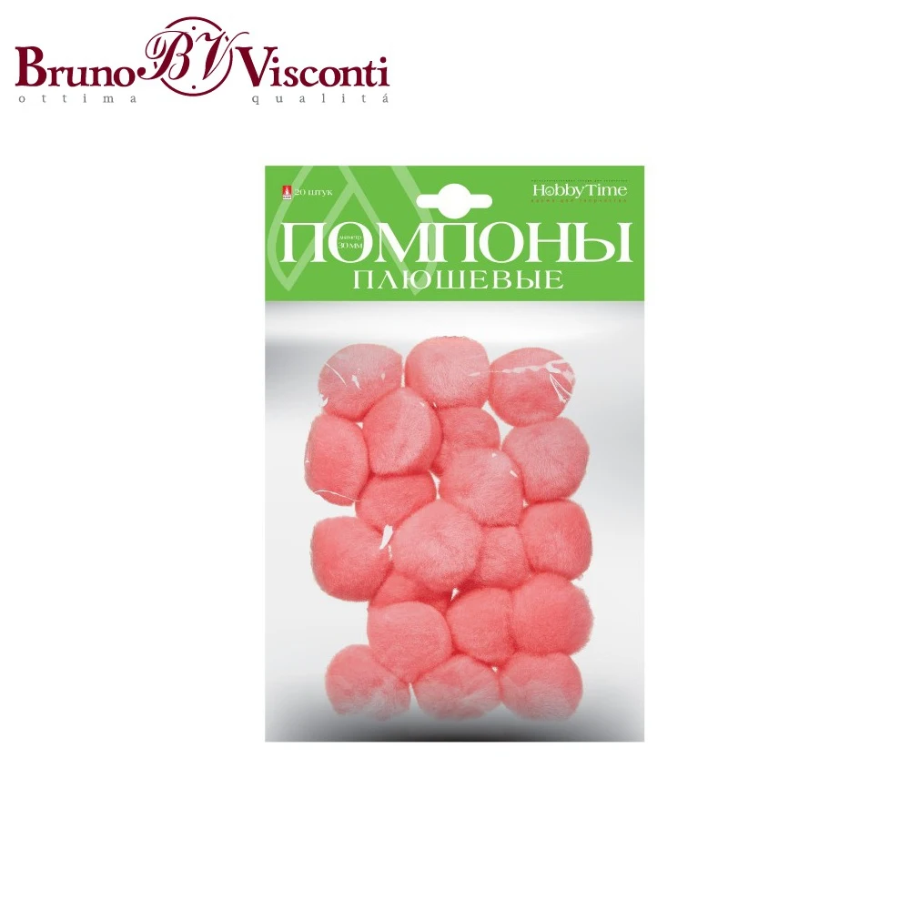 Помпоны плюшевые, 30 ММ, 20 ШТ, РОЗОВЫЕ 2-251/08 BRUNO VISCONTI