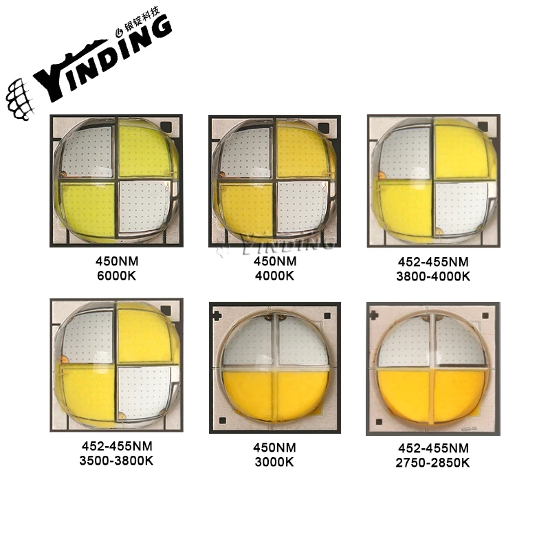 2 шт. YINDING 7070 40 Вт светодиод высокой мощности 2800-4000 К теплый/натуральный белый + синий свет светодиодный источник света для рыбалки