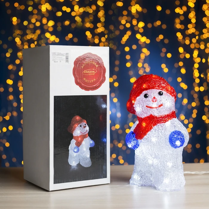 Фигура акрил. Снеговик с шарфиком 13х15х25 см, контроллер с димером, 30 LED, 220V 2310857 (art.: 3920b33a25ca8) - 3920b33a25ca8