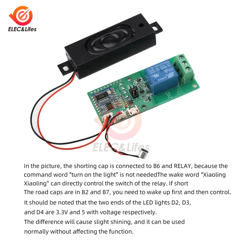 HLK-V20 Модуль управления интеллектуальным распознаванием голоса IIC I2C UART SPI PWM Беспроводной интеллектуальный контроллер Свы пробуждения