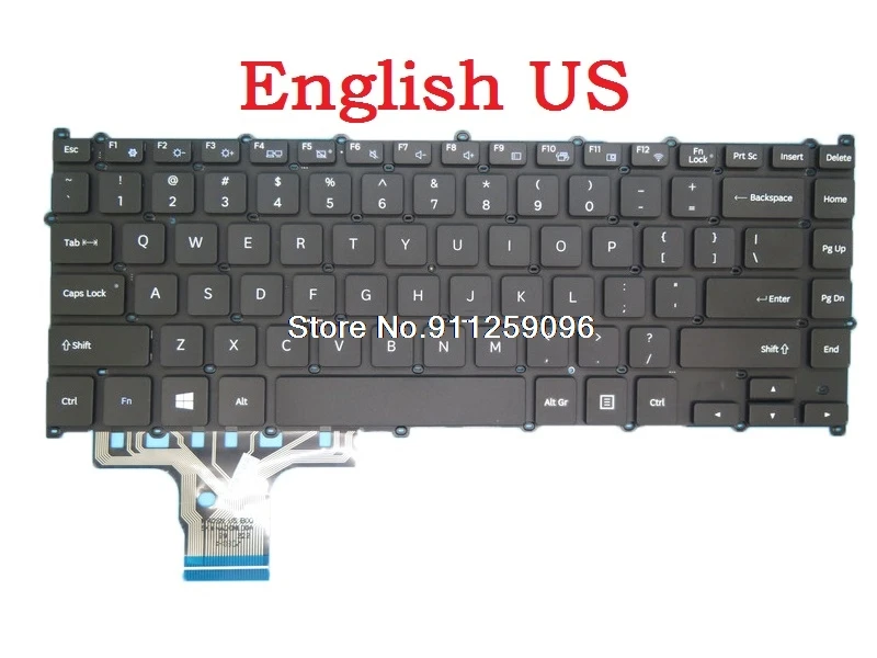 Фото Клавиатура для ноутбука Samsung NP910S5J 910S5J Франция FR Бразилия BR Английский США Корея KR BA59-03912B BA59-03879B без рамки №4