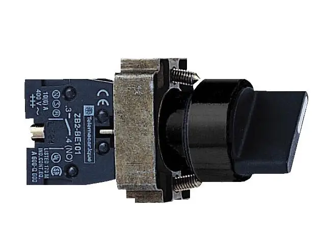 XB2BD217 XB2BD217C = ZB2BZ101C + ZB2BD27C два выключателя, стандартная ручка, Ø 22, с блокировкой, 1NO (черная граница)