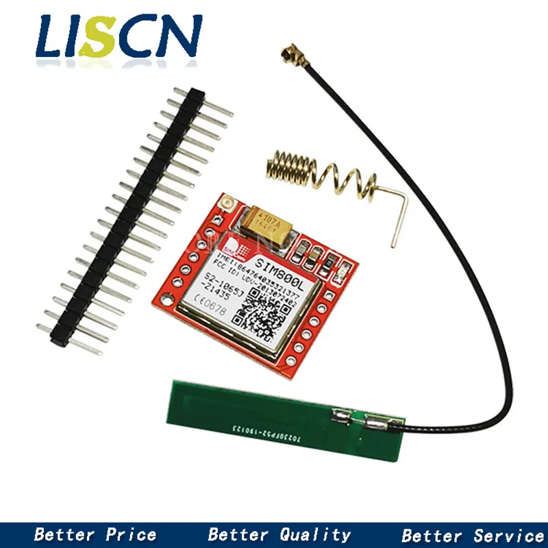 Модуль SIM800L GPRS GSM, ядро Micro SIM-карты, четырехдиапазонный последовательный порт TTL, антенна PCB, беспроводная плата Wi-Fi для смартфонов Arduino