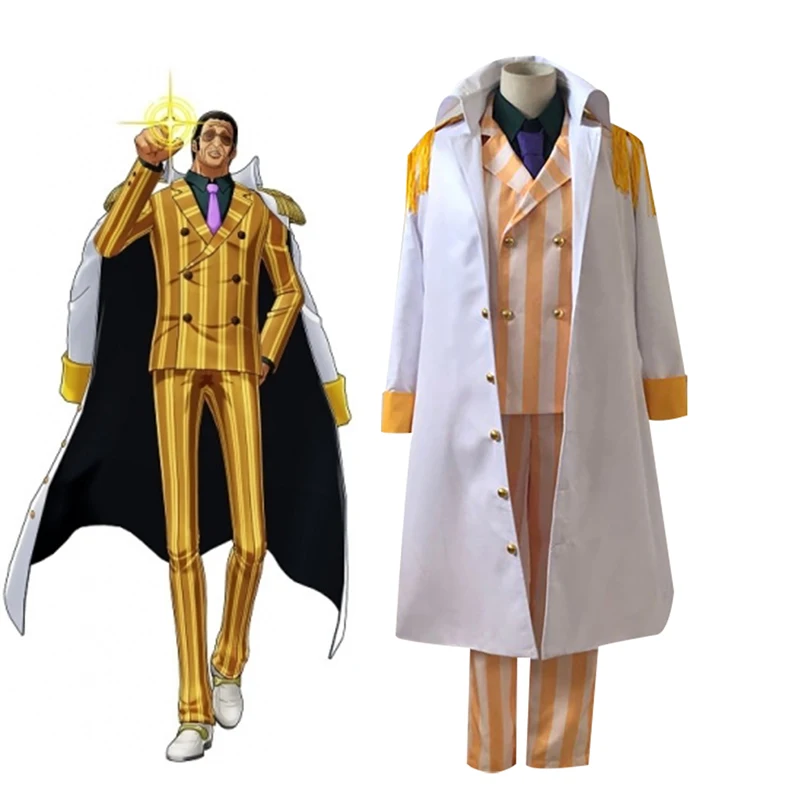 Kizaru Taisho Borsalino Косплей Admiral Monkey D Garp Косплей Униформа Костюм Комплект Наряд Хэллоуин