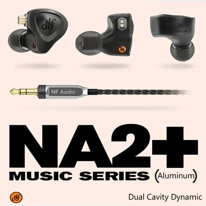 NF AUDIO NA2 + двухполосные динамические алюминиевые Hi-Fi наушники для музыки и басов с монитором наушники для аудиофилов наушники NM2 NM2 + 2-контактный кабель 0,78 мм