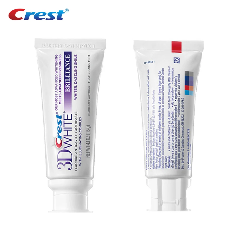Фото Зубная паста 3D White Crest, отбеливающая фтористая антиполостная Комплексная слюда с мятным вкусом №3