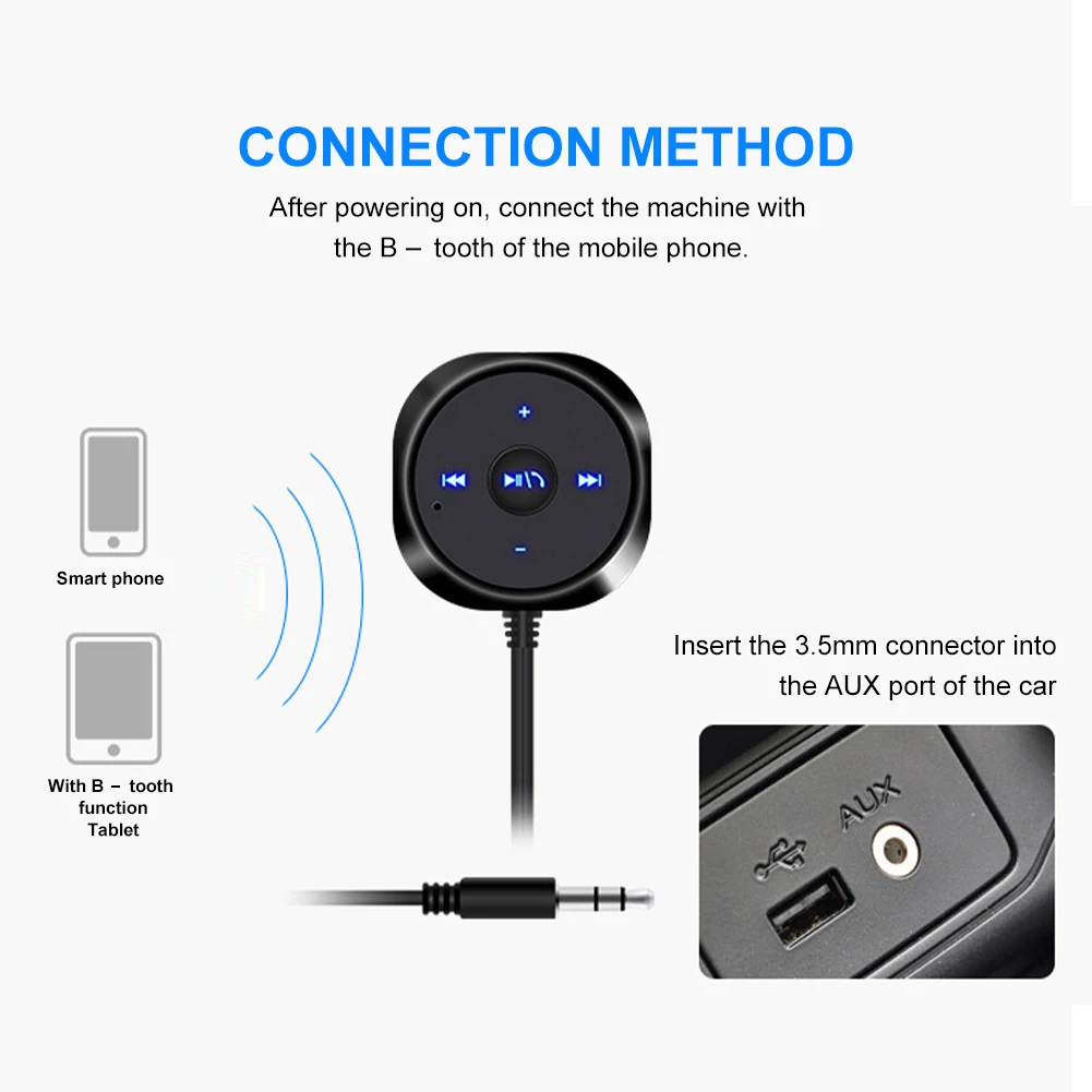 Автомобильный комплект 12-24 В с Bluetooth, беспроводной приемник для звонков в режиме громкой связи, поддержка AUX, потоковая передача музыки, авто... (art.: 3920b80d1f21f) - 3920b80d1f21f