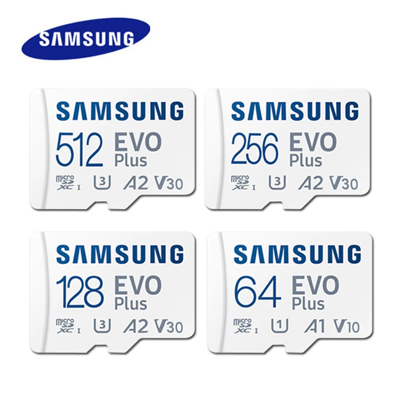 Карта памяти MicroSD SAMSUNG EVO Plus, 32 ГБ, 64 ГБ, 128 ГБ, 256 ГБ, 512 ГБ