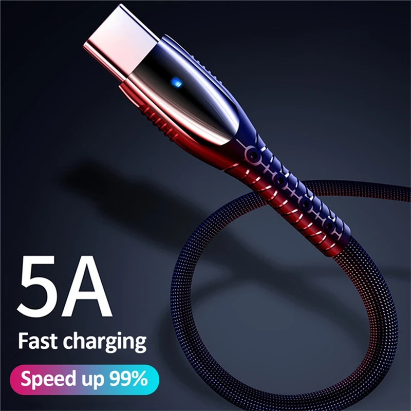USB-кабель для быстрой зарядки, 5 А, тип с