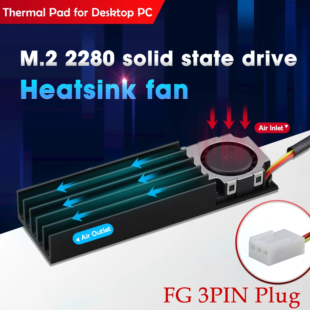 M.2 SSD NVMe радиатор M.2 2280 SSD жесткий диск алюминиевый радиатор термоохлаждающая подставка для настольного ПК термопрокладка