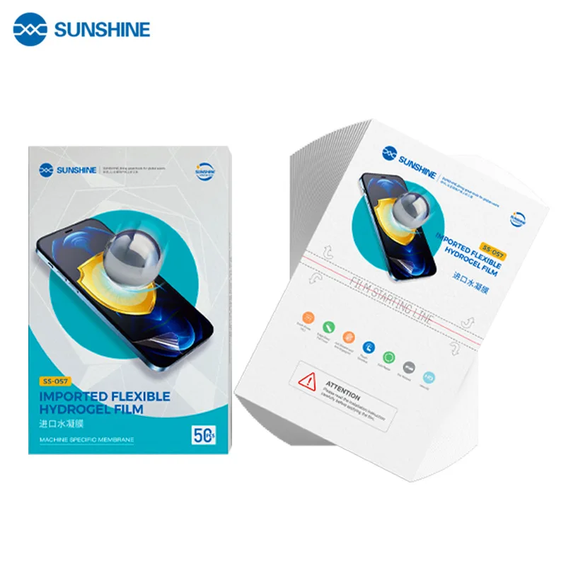 SUNSHINE SS-057 50 шт. Гибкая Гидрогелевая пленка, защитные пленки для экрана мобильных телефонов, Передняя пленка для фотоаппарата