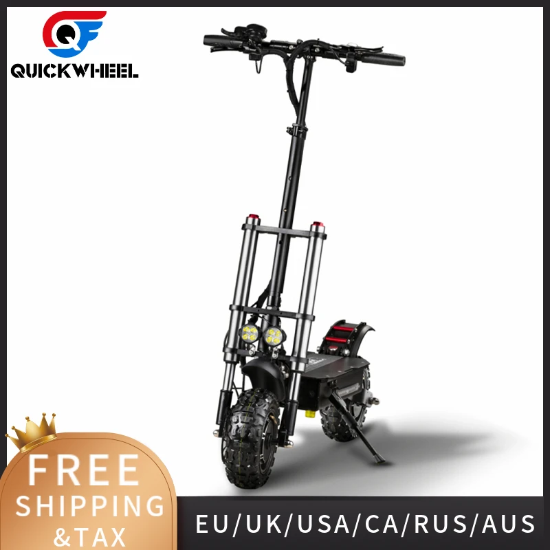 Складной электрический скутер Quickwheel 5600 Вт, гироскутер с толстыми шинами, электрический самокат, скутер со склада в США и Европе для взрослых