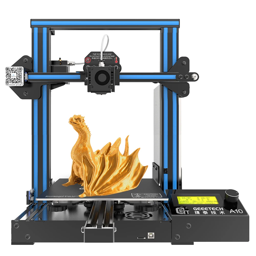 3D-принтер GEEETECH A10, быстрая сборка, 220*220*260, Superplate, с открытым исходным кодом, с прошивкой датчик накаливания PLA LCD2004 с FDM CE