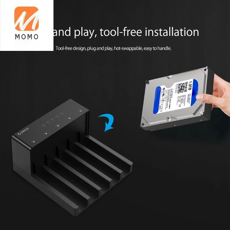 Фото 6558Us3-C 5 Bay Super Speed Usb 3.0 HDD Docking Station Tool Free USB 3.0 To SATA Hard Drive Enclosure Case Adapter №5