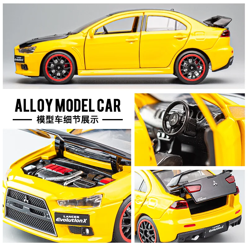Фото Литая металлическая Игрушечная модель автомобиля 1:32 Mitsubishis Lancer Evo X 10 модель автомобиля имитация звука и фотоколлекции детский подарок №3