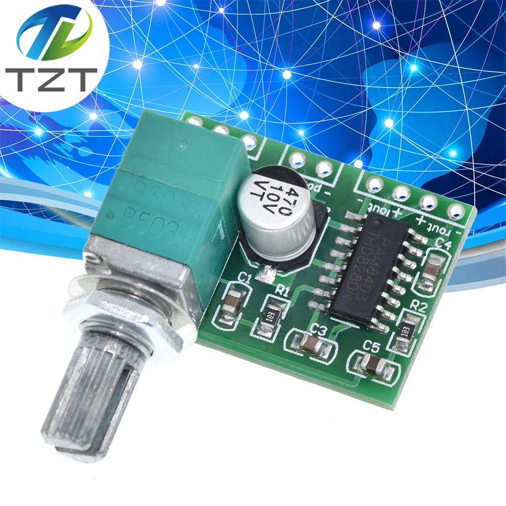TZT PAM8403 mini 5V плата цифрового усилителя с переключателем потенциометра, может быть питается от USB