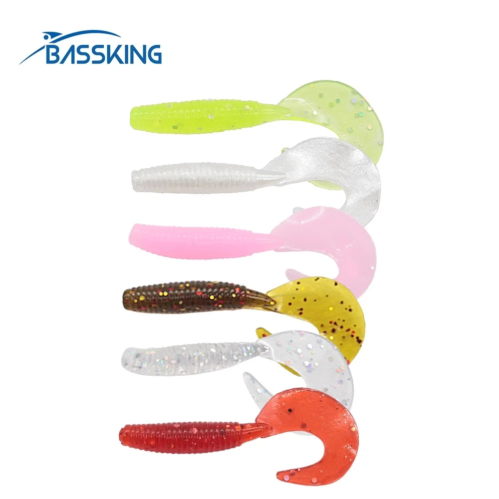 Мягкая приманка BASSKING, 20 шт., 3,5 см/0,5 г, 4,5 см/0,75 г, силиконовый червь, искусственная приманка для рыбы, приманка для морской рыбалки