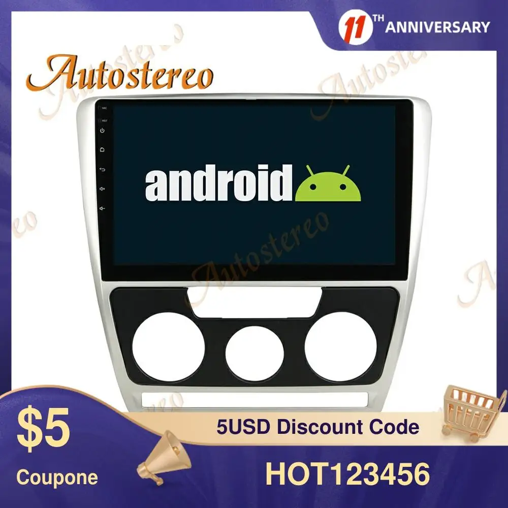 Автомобильный без DVD-плеера Android10 8-ядерный GPS-навигатор для Skoda Octavia MT 2010 + стерео головное устройство мультимедийный плеер Автомобильный радиоплеер