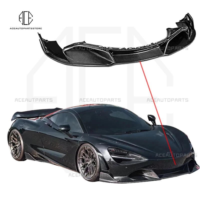 Передний спойлер из настоящего углеродного волокна для Mclaren 720S, передняя губа V-образного стиля, автомобильные аксессуары 2018+