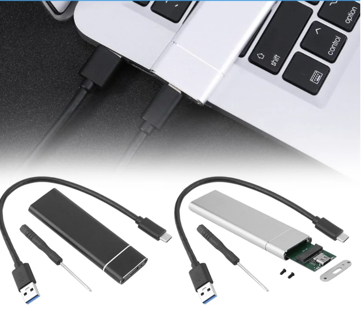 Фото 10 шт./лот USB 3,1 SSD корпус Type C к M.2 M ключ NVMe PCIE M2 SSD 2280 SSD жесткий диск №5