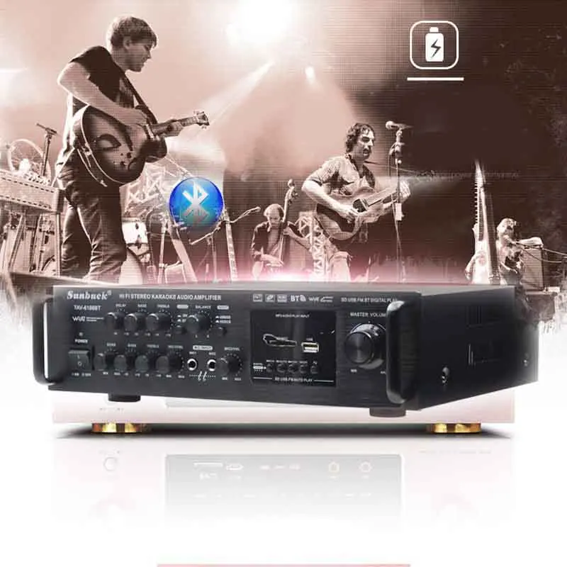 200 Вт * 2 встроенный усилитель Bluetooth 12 В 220 В TAV-6188BT карта усилителя высокой мощности SD USB FM домашний аудио автомобильный усилитель